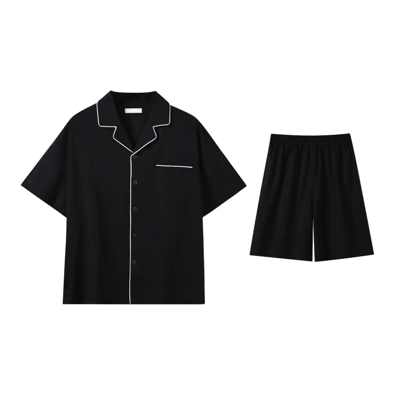 Same Language Pajama Set Unisex Serene Black-0