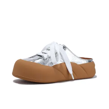 BELLALILY Wrap-toe Slippers 4.5cm Women's Silver Gunmetal