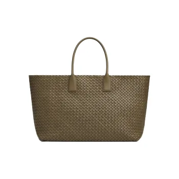 Bottega Veneta CABAT Lambskin Handbag Large Size Men's Terracotta