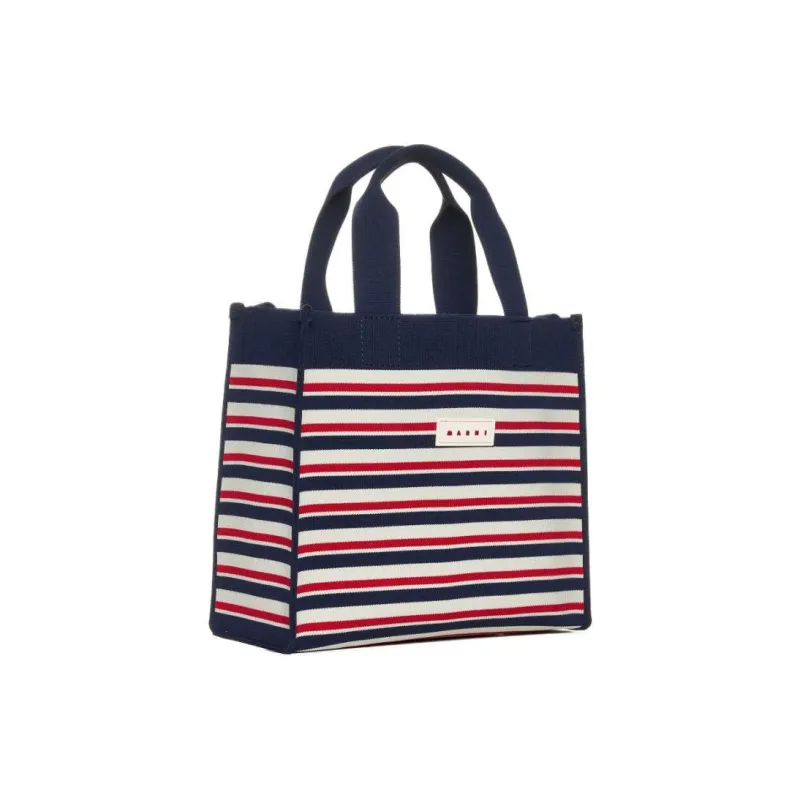 MARNI Striped Open Top Top Handle Bag-1