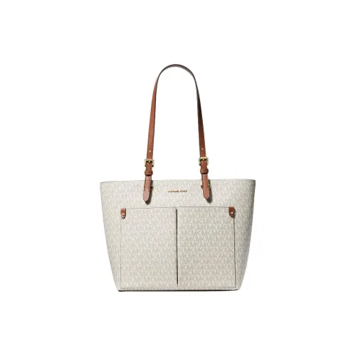 MICHAEL KORS Jet Set Coated Canvas Tote Bag Shopping Bag Shoulder Bag Handbag Medium Size Women's Vanilla White & Brown