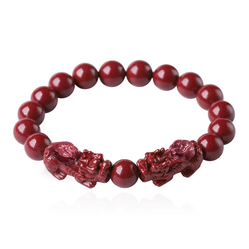 MIDNIGHT MOMENT Reconstructed Cinnabar Jade Bracelets Unisex-1