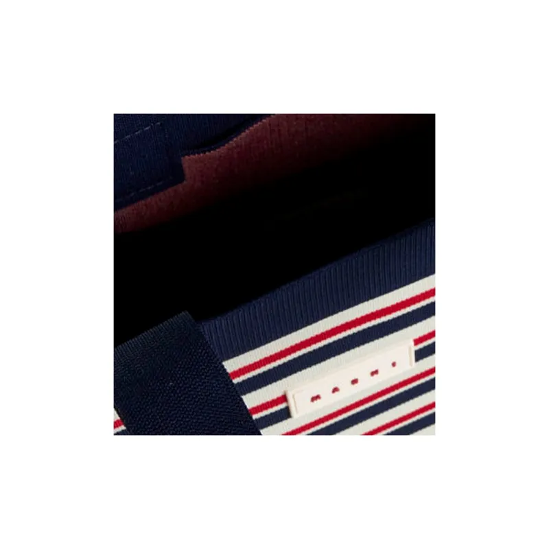 MARNI Striped Open Top Top Handle Bag-4