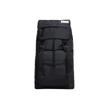 MARNI Polyester With Calfskin Backpack Unisex Black