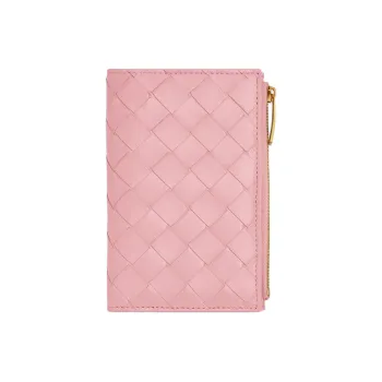 Bottega Veneta Sheepskin Wallet Medium Size Women's Pink