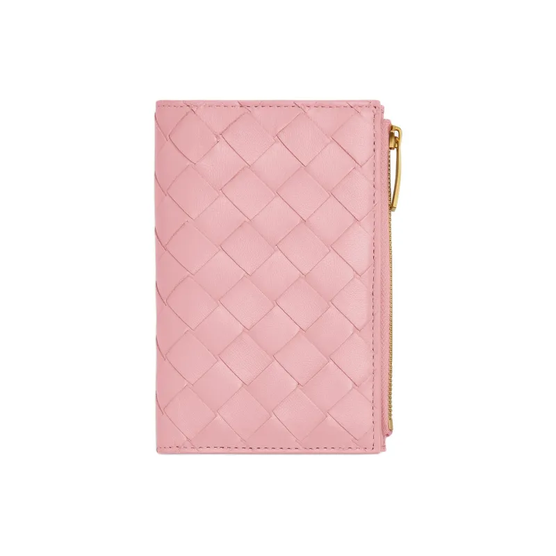 Bottega Veneta Sheepskin Wallet Medium Size Women's Pink-0