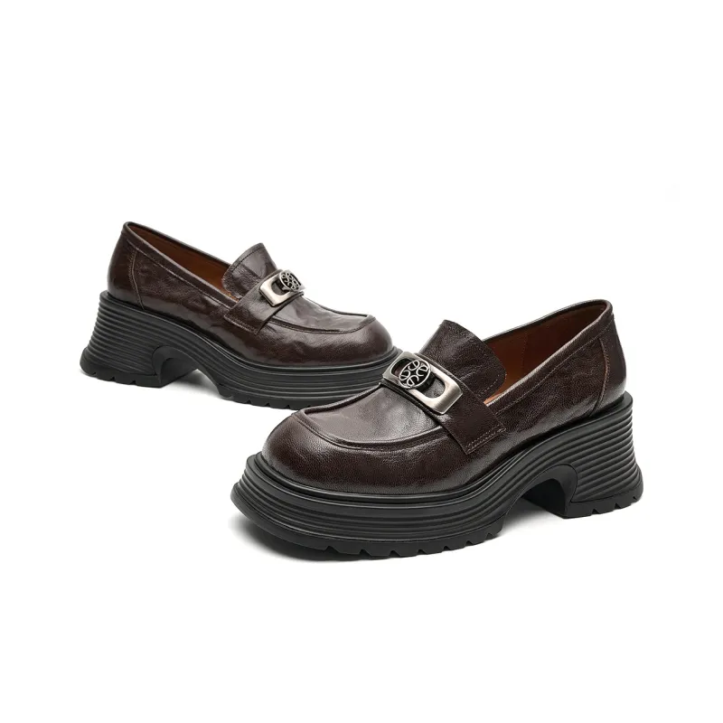 EBLAN Loafers Women's Brown-2