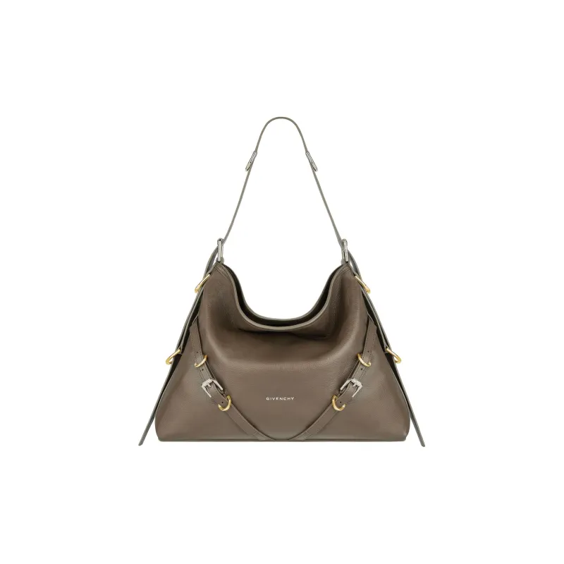 Givenchy Voyou Cow Leather Shoulder Bag, Crossbody Bag, Handbag Medium Size Women's Taupe-0