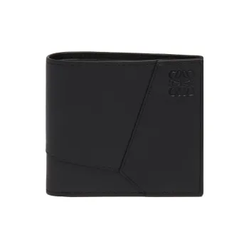 LOEWE Puzzle Classic Cow Leather Wallet Men's Black