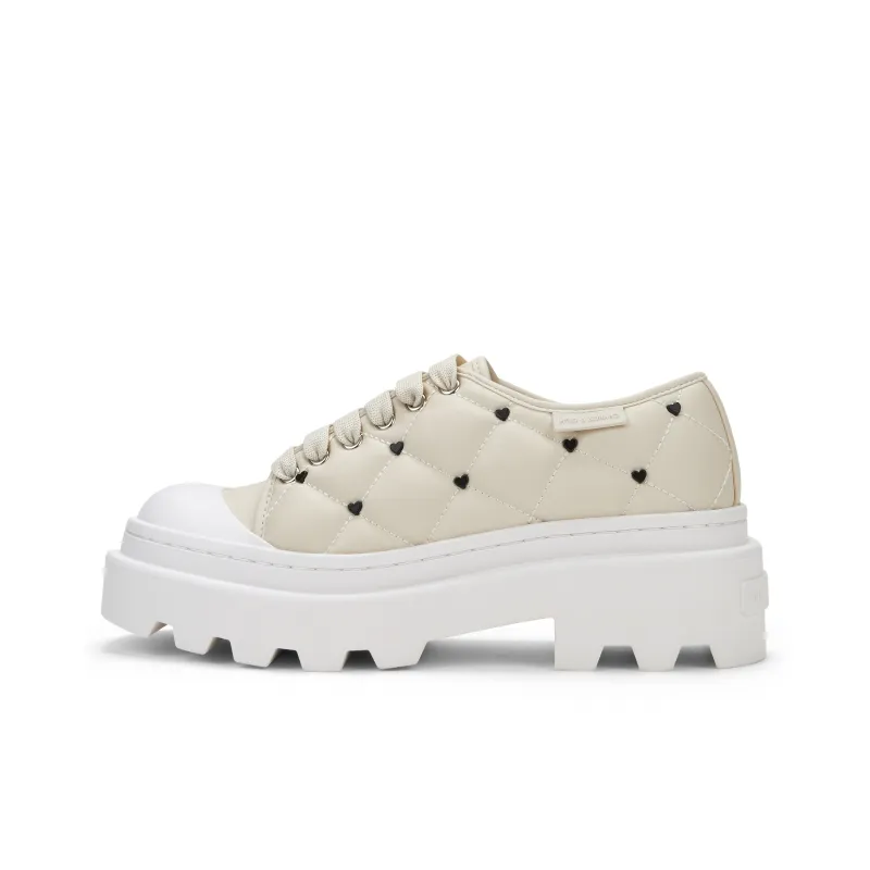 CHARLES&KEITH Low Top Canvas Athletic Shoes Women's Solid Color-0