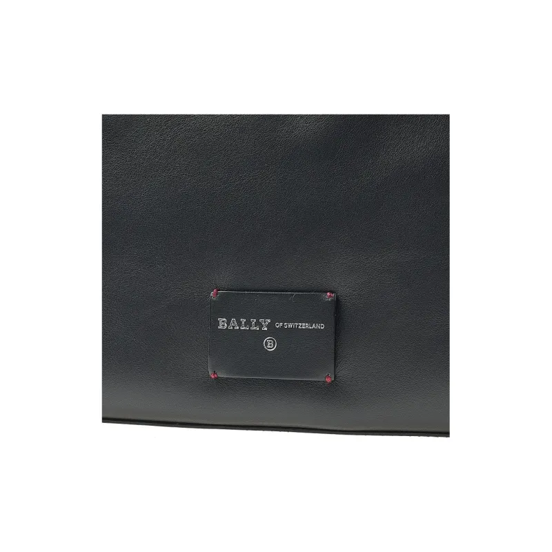 BALLY Leather Clutch Men's Black-6