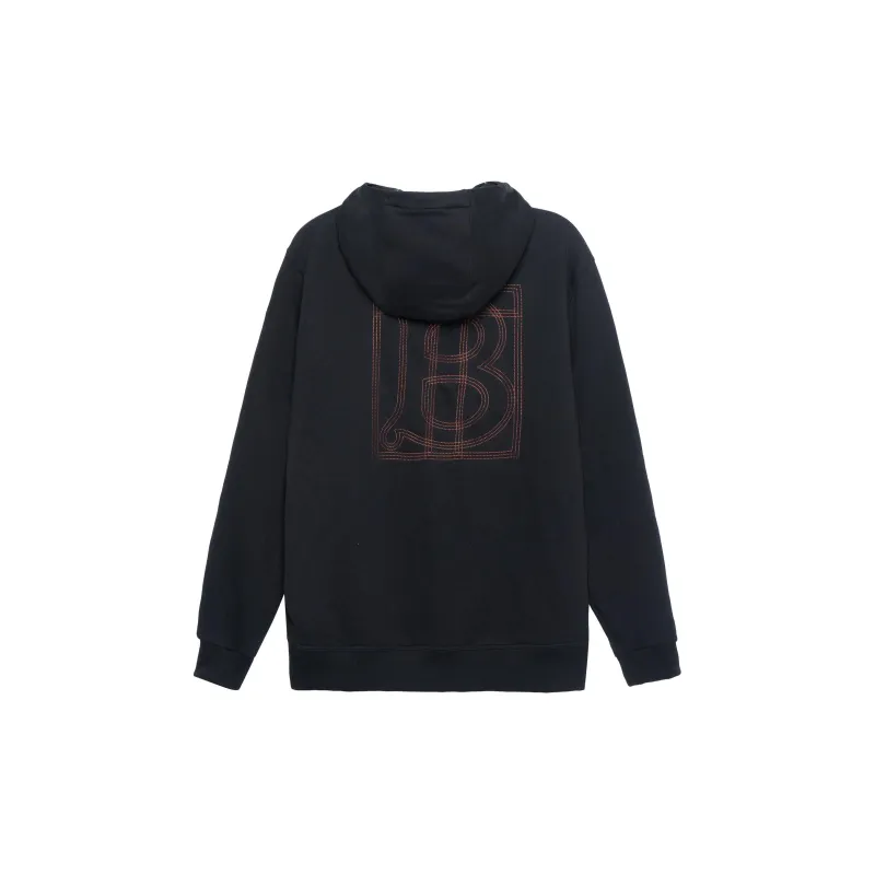 Burberry Topstitched Monogram Motif Cotton Oversized Hoodie-1