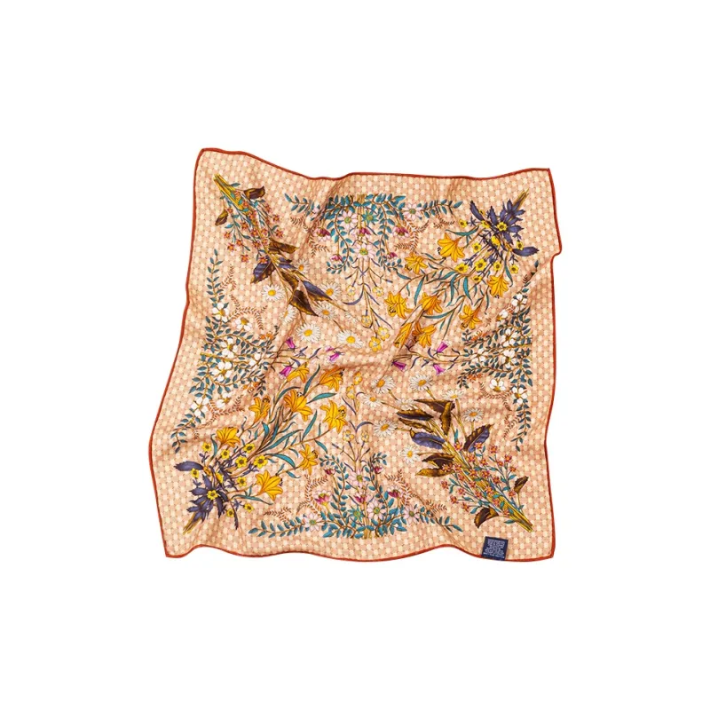 SILKUEEN 40% Mulberry Silk 60% Wool Silk Scarf Square Scarf 65*65cm Women's-3