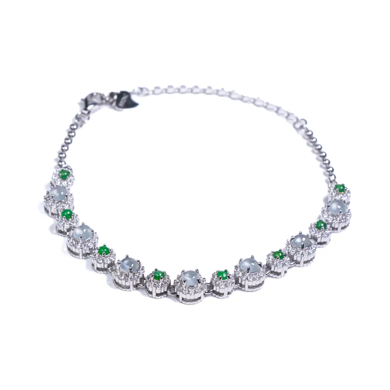 Green Waves Ice Type Jadeite Bracelets Women's-0
