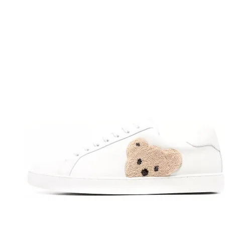 PALM ANGELS Teddy Bear Tennis Low-Top Sneakers White Skate shoes Male