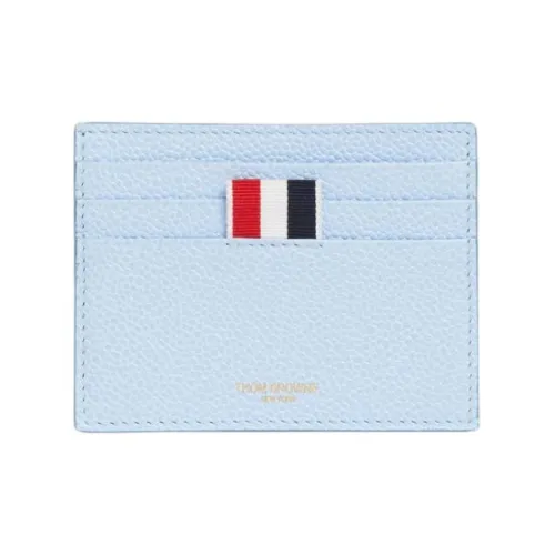 THOM BROWNE· Eggstone Grain Leather Card Clip Card Holder Men's Light Blue