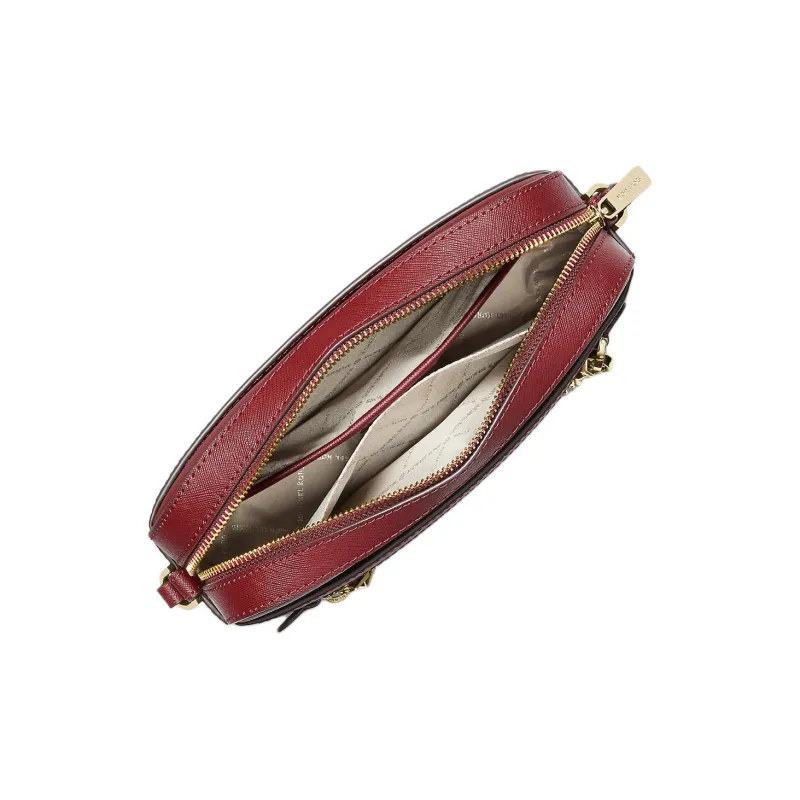 MICHAEL KORS Jet Set Leather Laptop Bag, Shoulder Bag, Crossbody Bag Large Size Women's Black Cherry-1