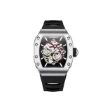 HBR991-White Case Black Strap