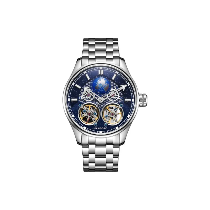 HANBORO Star Collection Automatic Mechanical Movement Watch Men's Watches Blue Dial HBR88821G BLB-0