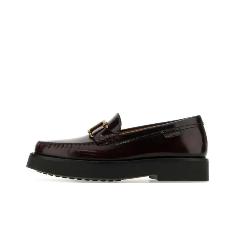 TOD'S Logo Plaque Round Toe Loafers Women's-0