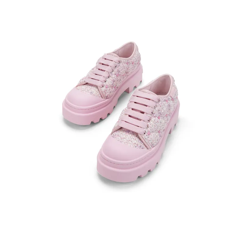 CHARLES&KEITH Low Top Canvas Athletic Shoes Women's Solid Color-5