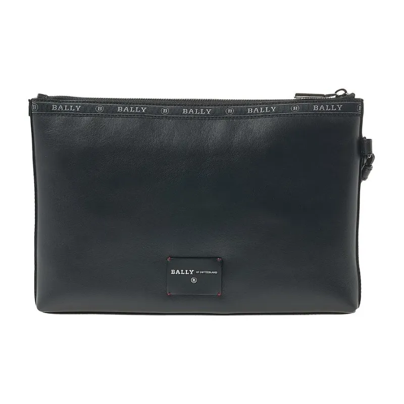 BALLY Leather Clutch Men's Black-1