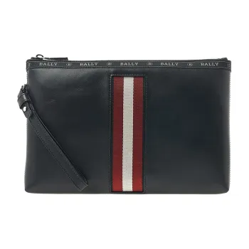 BALLY Leather Clutch Men's Black