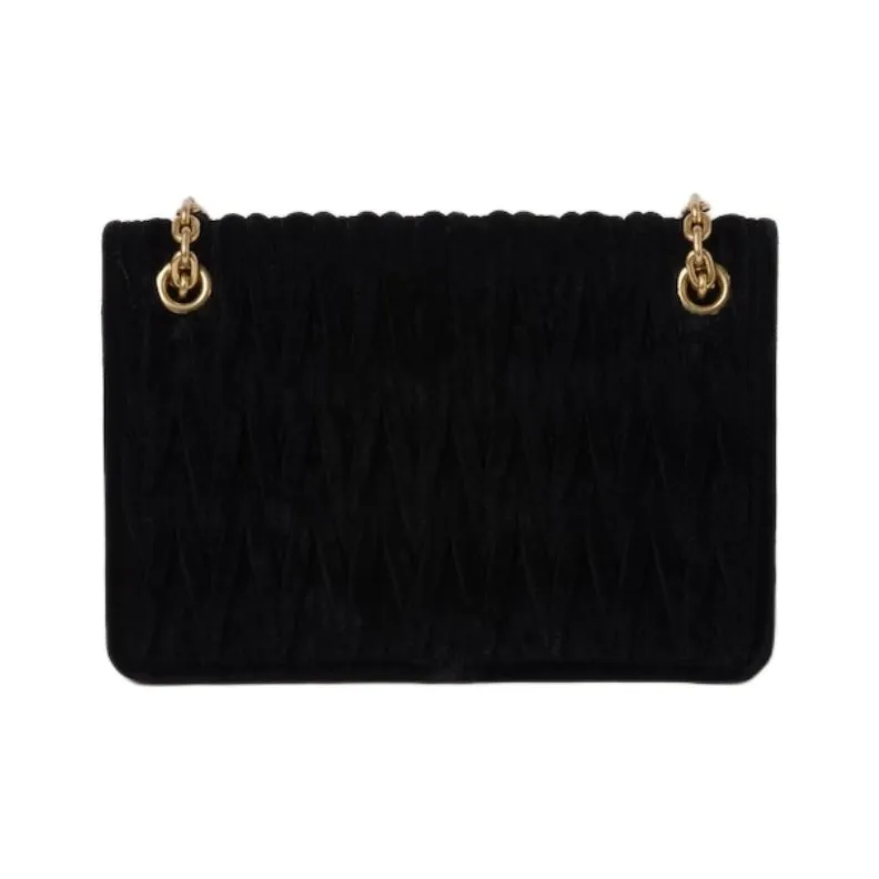 MIU MIU Matelassé Velour Crossbody Bag, Shoulder Bag Mini Women's Black-2