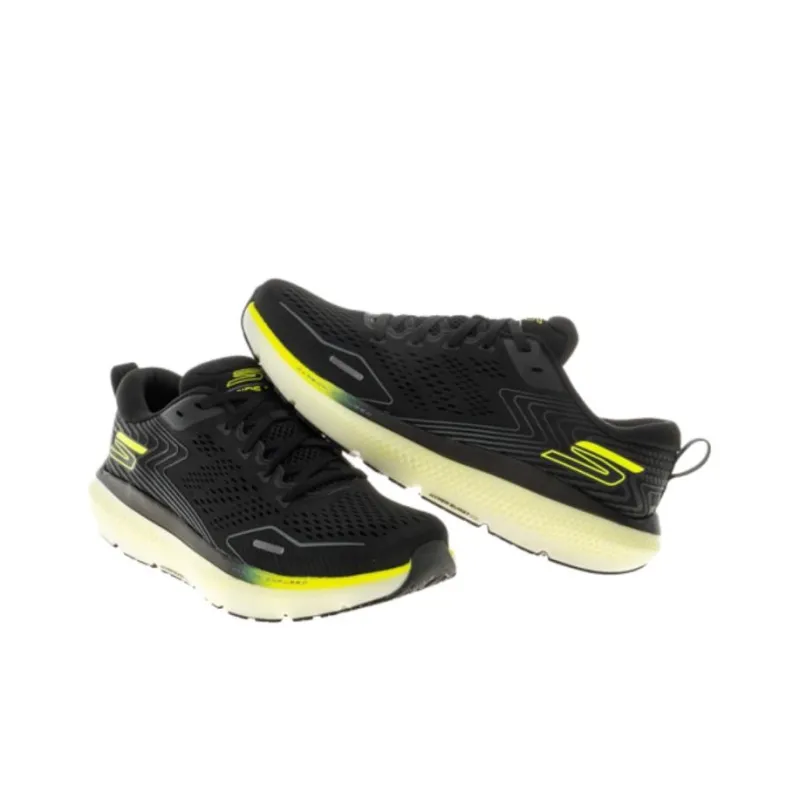 Skechers GO RUN RIDE 11 Abrasion Resistant Breathable Low Top Running Shoes Men's Black Yellow-3