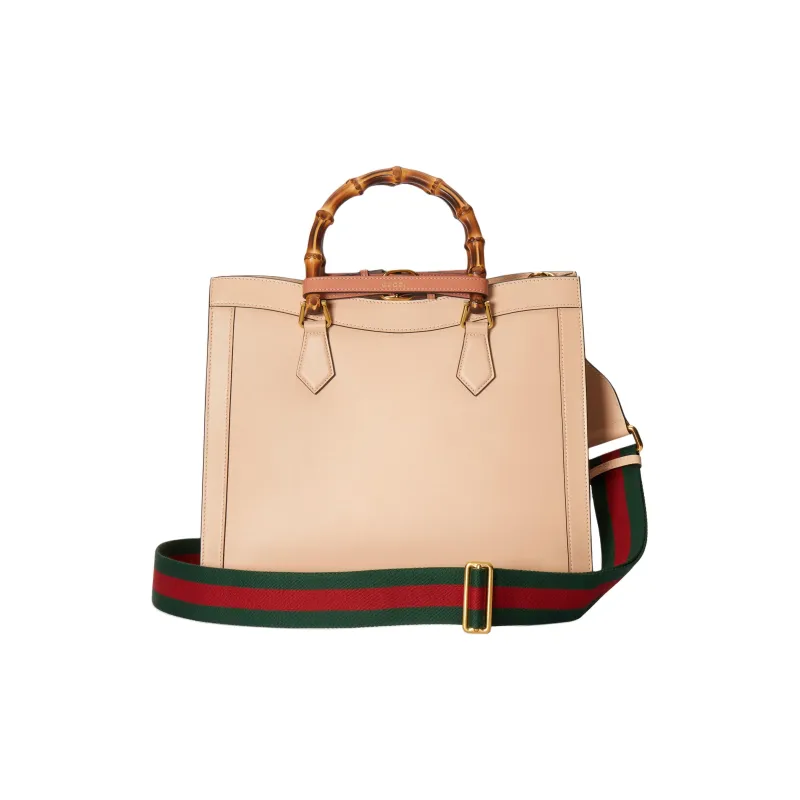 GUCCI Diana Leather Tote Bag Shopping Bag Shoulder Bag Crossbody Bag Handbag Medium Size Women's Light Beige-5