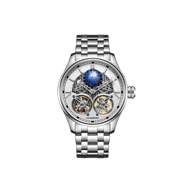 HANBORO Star Collection Automatic Mechanical Movement Watch Men's Watches Cut-Out Dial HBR88821G-BBB-0