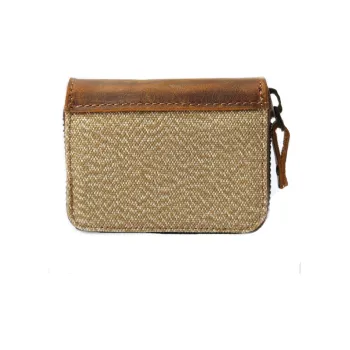 G-FAVOR Crazy Horse Leather Cow Leather Business Card Holder Small Size Unisex Khaki Army Green
