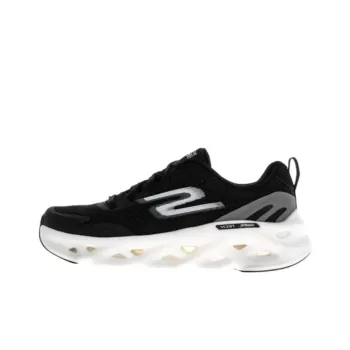 Skechers GO RUN SWIRL TECH Durable Breathable Low-Top Running Shoes Men's Black