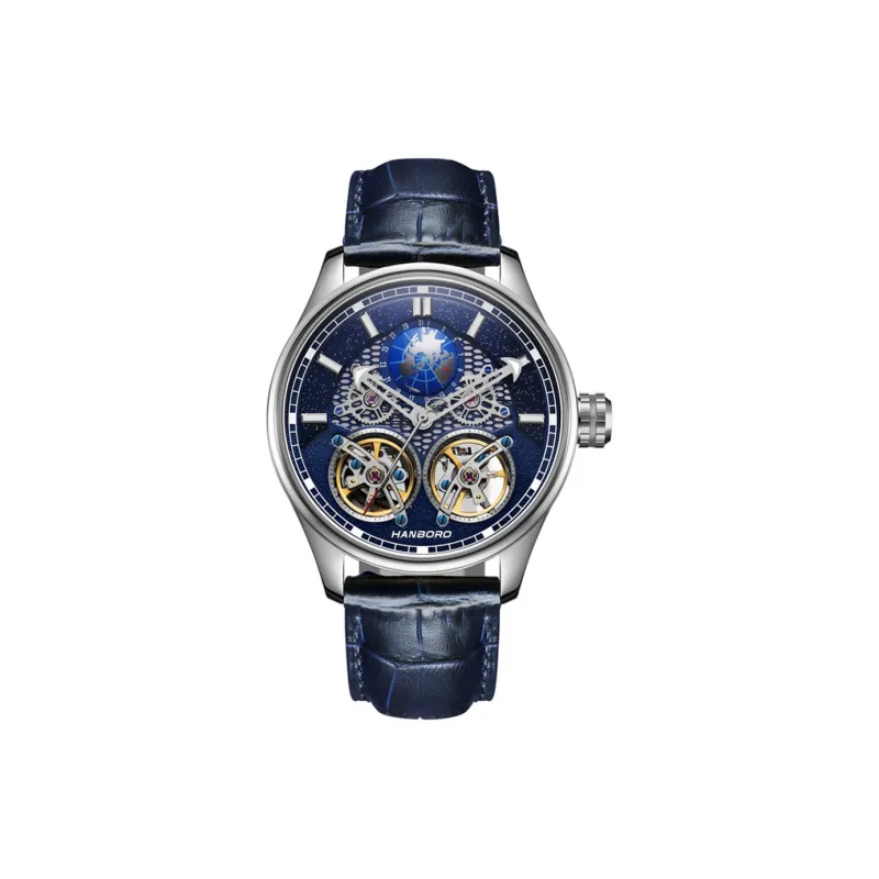 HANBORO Star Collection Automatic Mechanical Movement Watch Men's Watches Cut Out Dial HBR88821 BLL-0