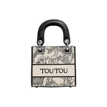 TOUTOU Fabric Handbag Medium Size Women's Oreo Black