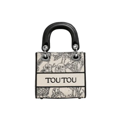 TOUTOU Fabric Handbag Medium Size Women's Oreo Black