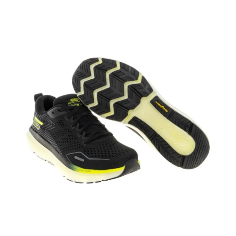 Skechers GO RUN RIDE 11 Abrasion Resistant Breathable Low Top Running Shoes Men's Black Yellow-5