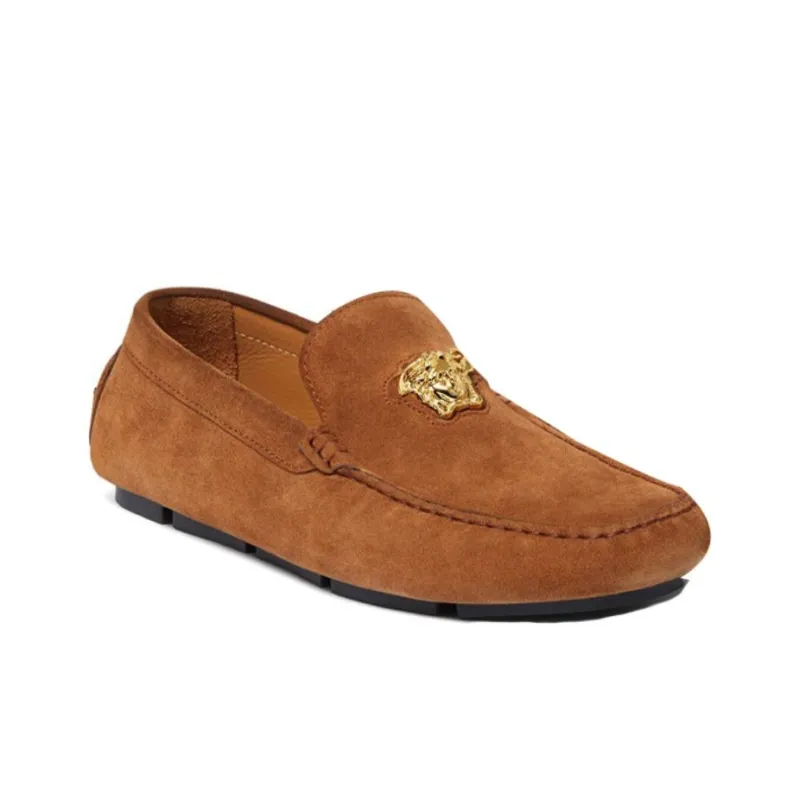 VERSACE La Medusa Suede Loafers-2