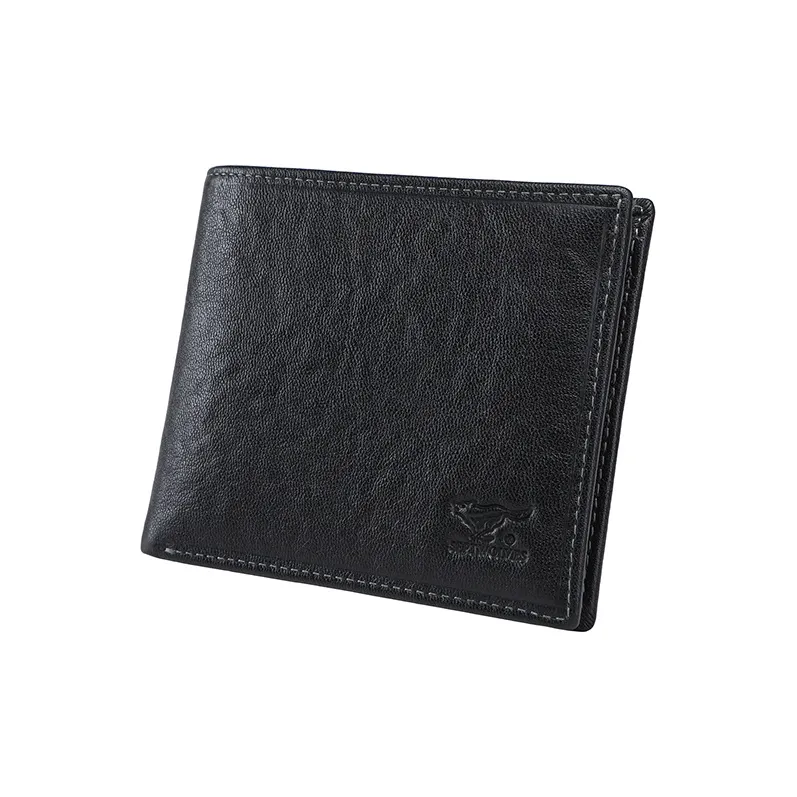 SEPTWOLVES Top Grain Sheepskin Wallets With Money Clip Unisex Black-23