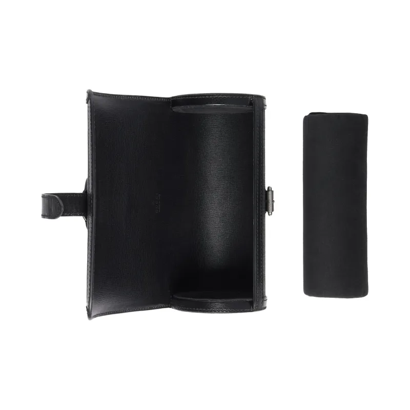GUCCI Canvas With Leather Binding Wrist Watches Storage Bags Men's Black-5