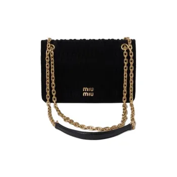 MIU MIU Matelassé Velour Crossbody Bag, Shoulder Bag Mini Women's Black