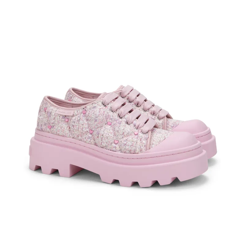 CHARLES&KEITH Low Top Canvas Athletic Shoes Women's Solid Color-4