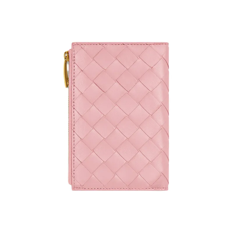 Bottega Veneta Sheepskin Wallet Medium Size Women's Pink-1