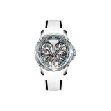 Silver Blue Dial White Strap