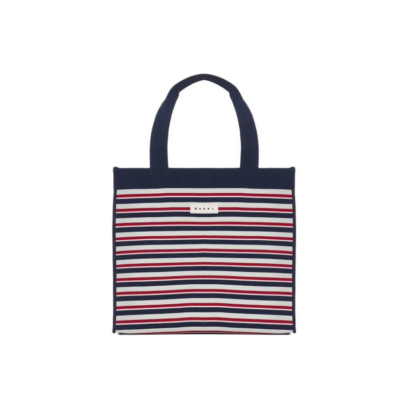 MARNI Logo Patch Striped Tote Bag-0