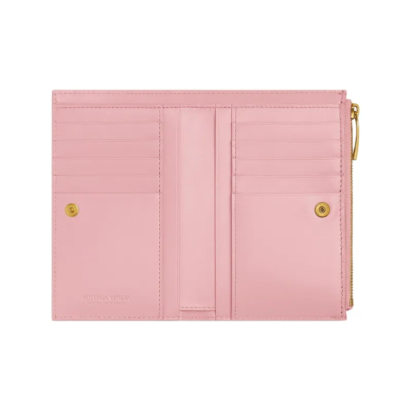 Bottega Veneta Sheepskin Wallet Medium Size Women's Pink-3
