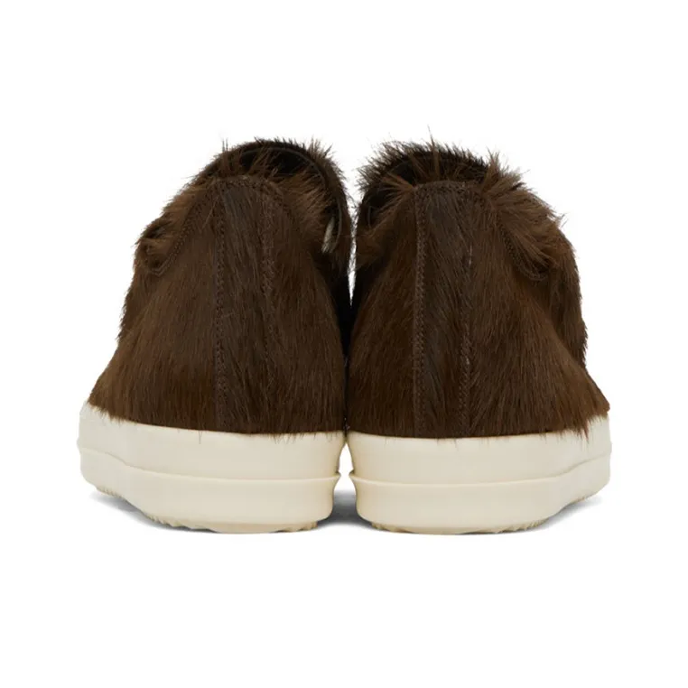RICK OWENS/RO Low Top Skateboard Shoes Men's Brown-3
