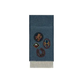 HERMES Scarves Unisex Denim Blue