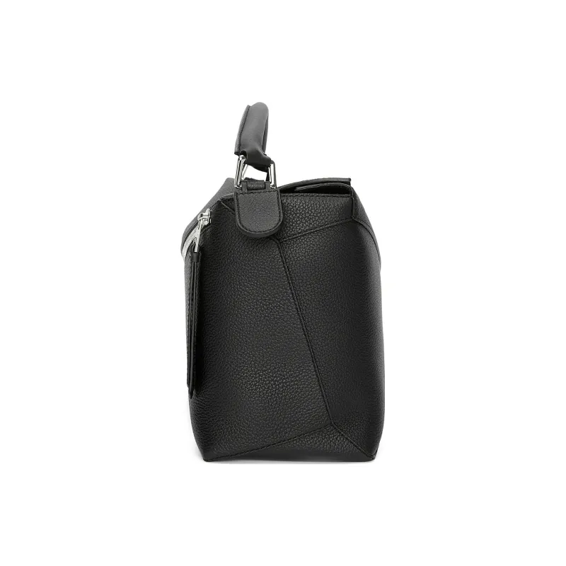 LOEWE Puzzle Grained Calfskin Handbag, Shoulder Bag, Crossbody Bag Tubas Men's Black-4
