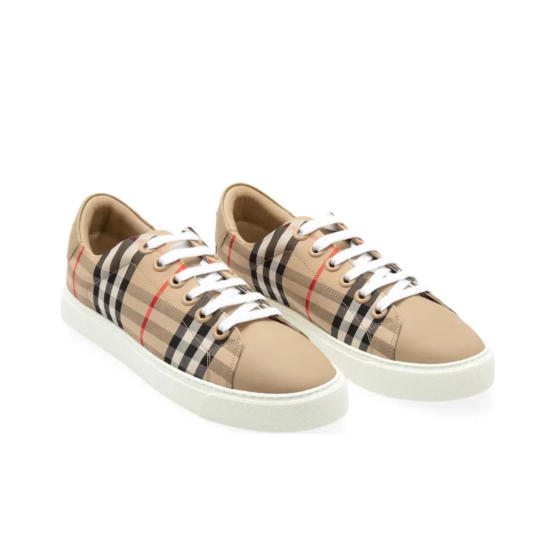 Burberry Bio based Sole Vintage Check And Leather Sneakers Archive Beige Women's-2